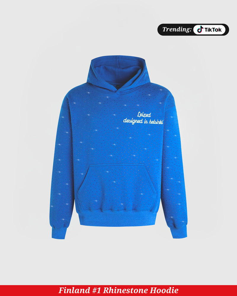 TIMELESS RHINESTONE HOODIE - BLUE