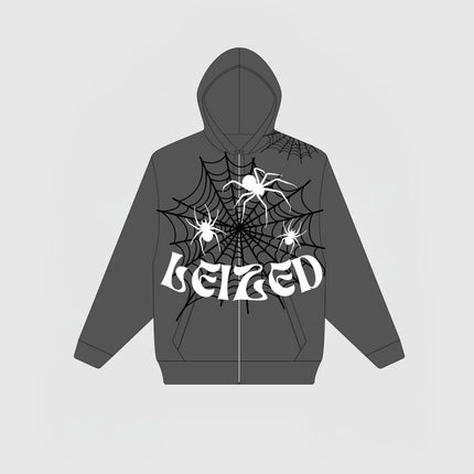 SPIDER PUFF HOODIE - DARK GREY