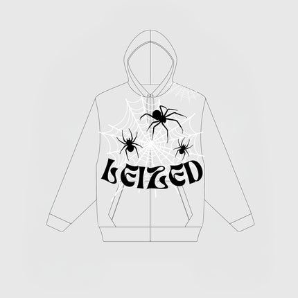SPIDER PUFF HOODIE - GREY