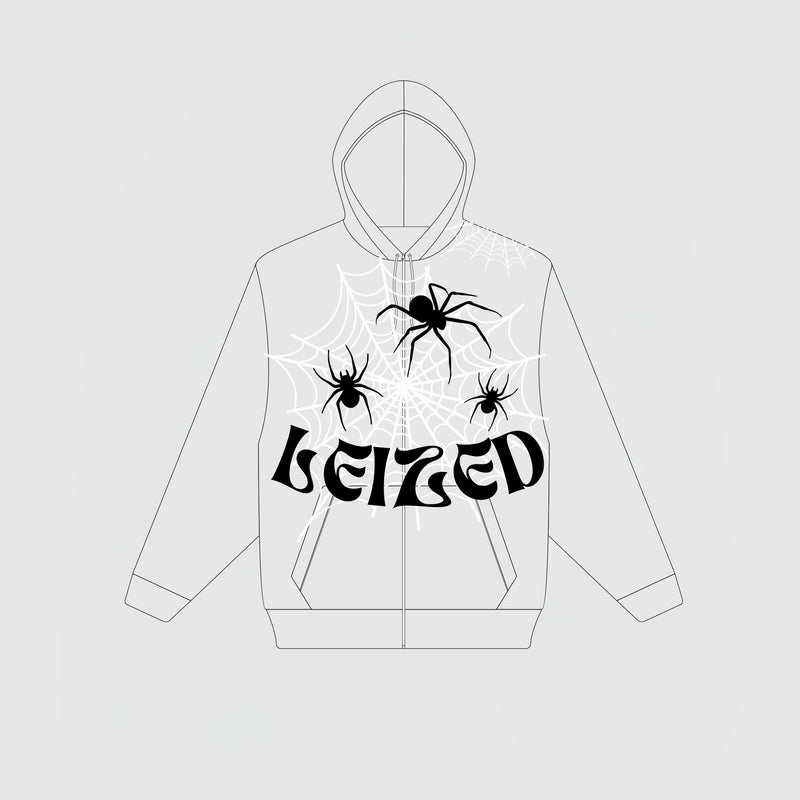 SPIDER PUFF HOODIE - GREY