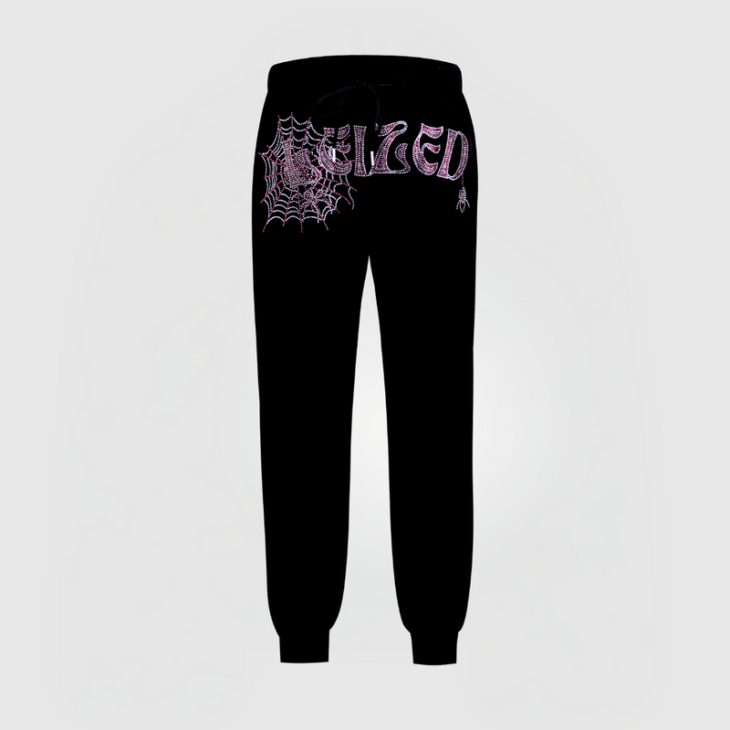 SPIDER RHINESTONE PANTS - PINK