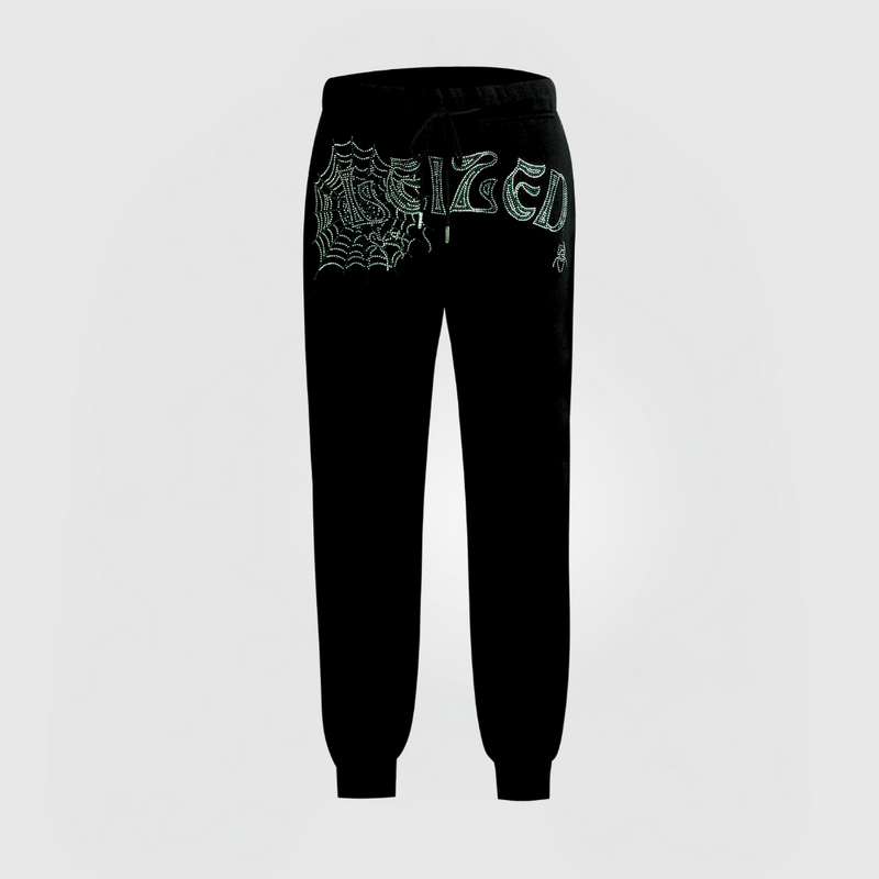 SPIDER RHINESTONE PANTS - GREEN