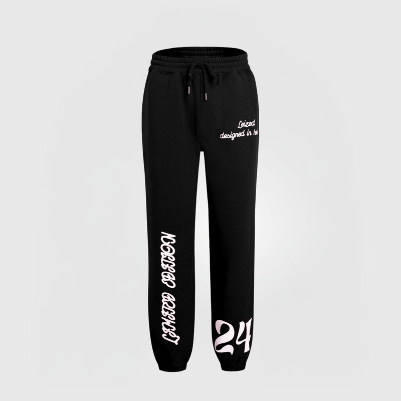 TIMELESS RHINESTONE PANTS - BLACK