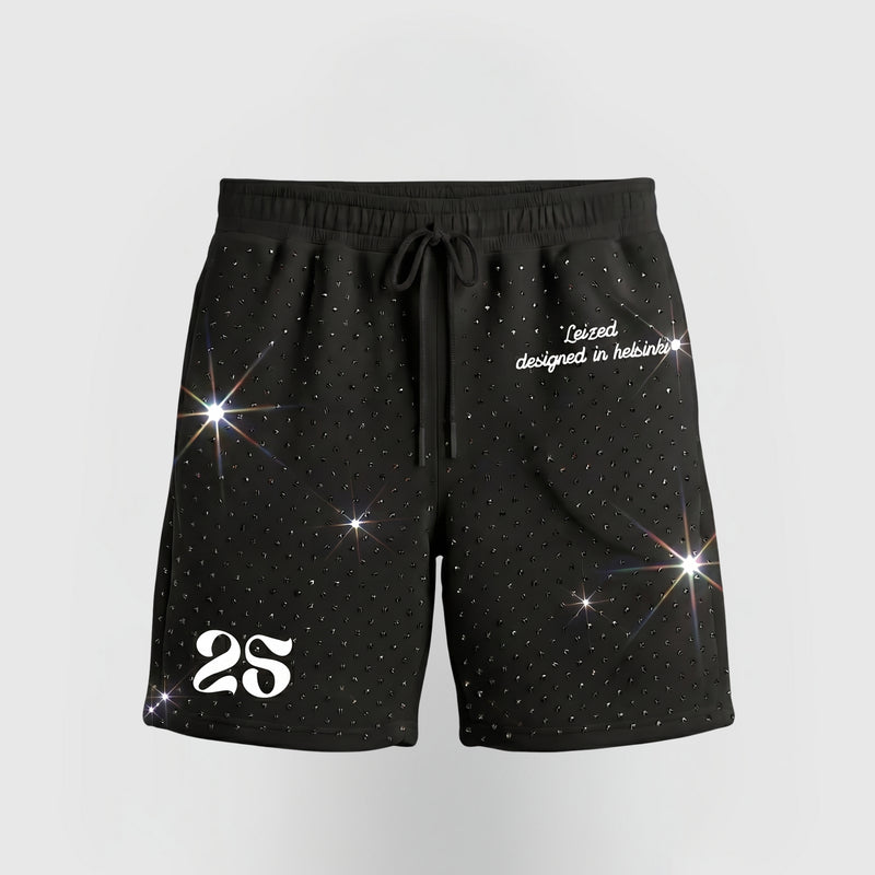TIMELESS RHINESTONE SHORTS - BLACK