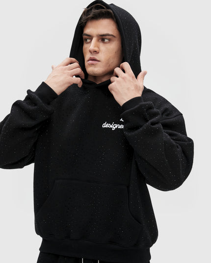 TIMELESS RHINESTONE HOODIE - BLACK