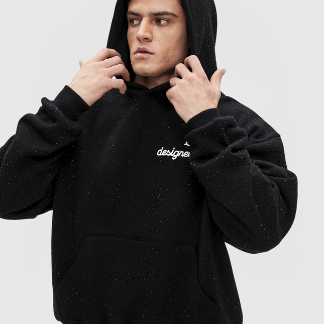 TIMELESS RHINESTONE HOODIE - BLACK