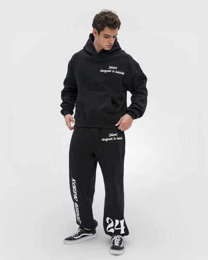 TIMELESS RHINESTONE HOODIE - BLACK