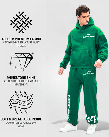 TIMELESS RHINESTONE PANTS - GREEN