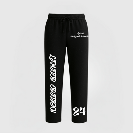 TIMELESS RHINESTONE PANTS OPEN LEG - BLACK