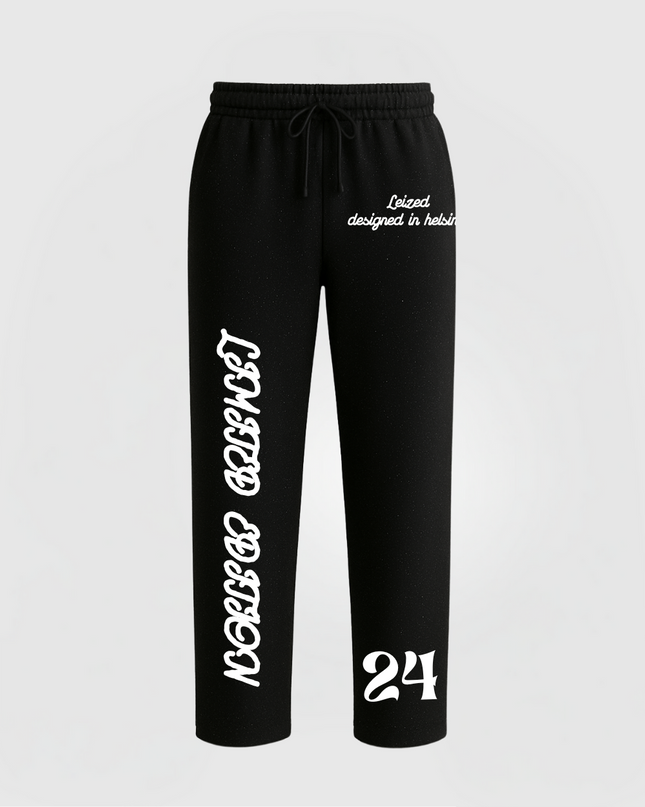 TIMELESS RHINESTONE PANTS OPEN LEG - BLACK
