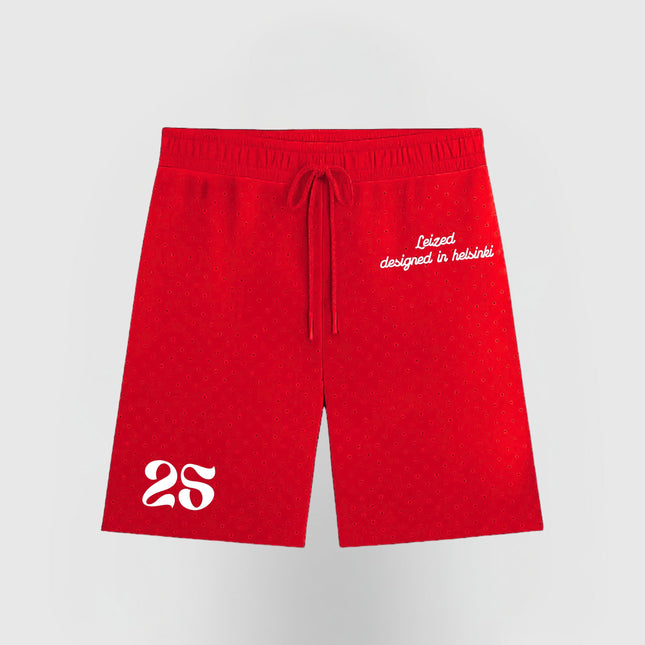 TIMELESS RHINESTONE SHORTS - RED