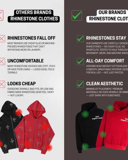 TIMELESS RHINESTONE HOODIE - BLUE