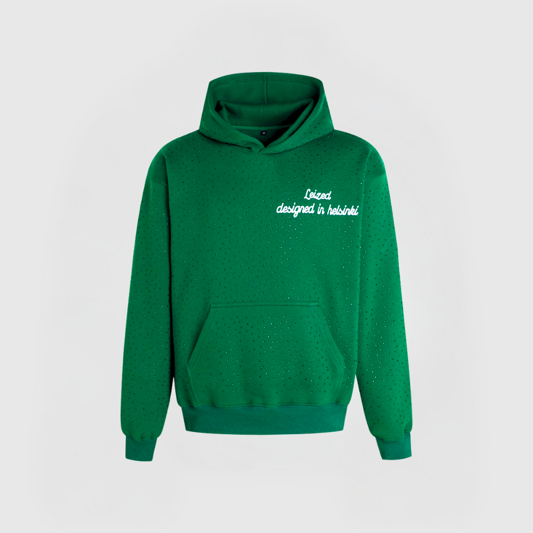 TIMELESS RHINESTONE HOODIE - GREEN