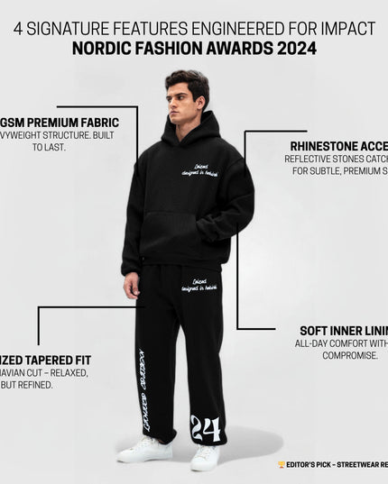 TIMELESS RHINESTONE HOODIE - BLACK