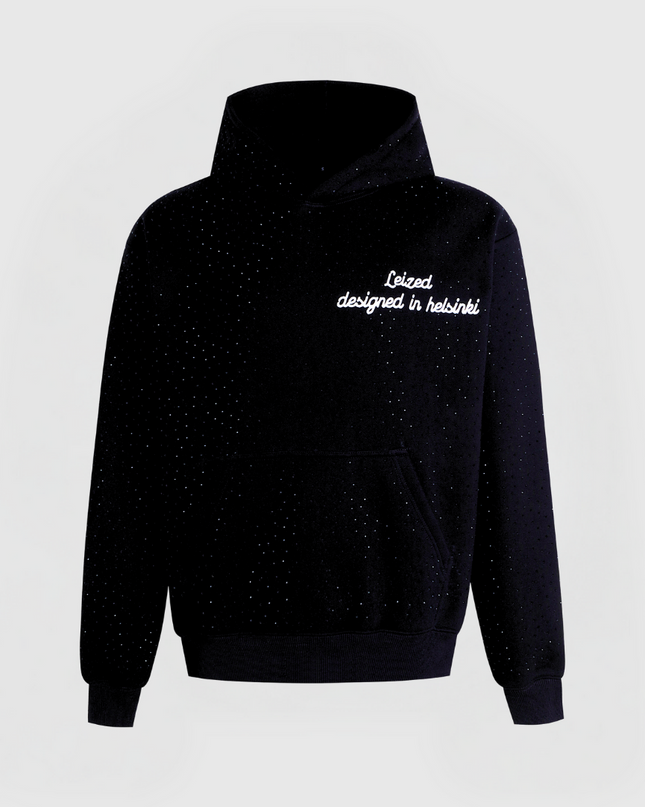 TIMELESS RHINESTONE HOODIE - BLACK