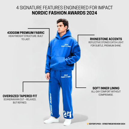 TIMELESS RHINESTONE HOODIE - BLUE