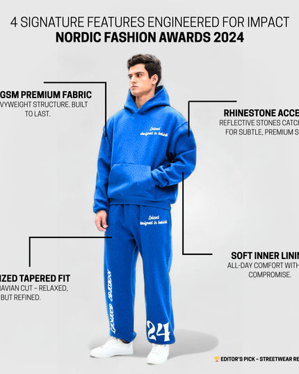 TIMELESS RHINESTONE HOODIE - BLUE