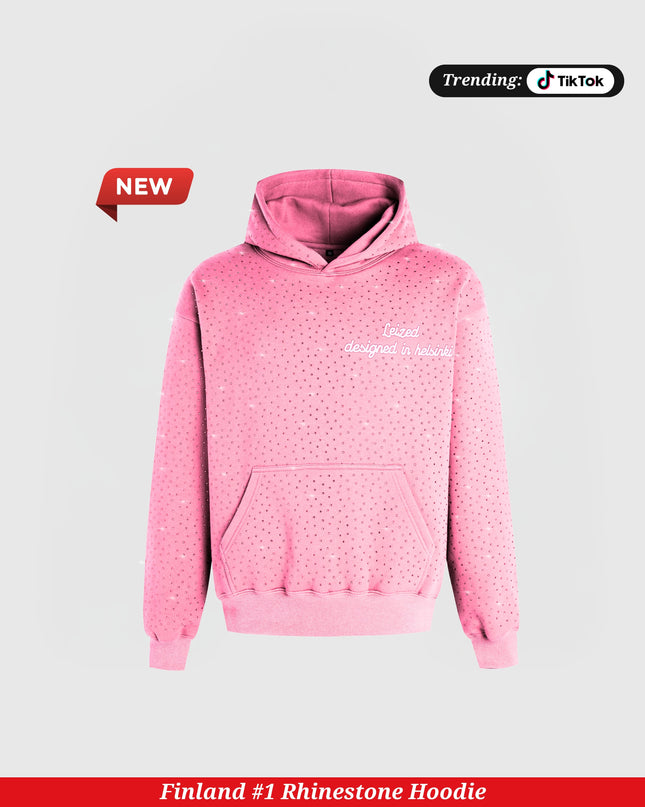 TIMELESS RHINESTONE HOODIE - PINK