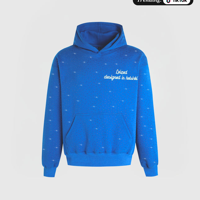 TIMELESS RHINESTONE HOODIE - BLUE