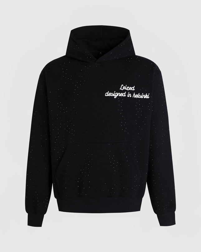 TIMELESS RHINESTONE HOODIE - BLACK