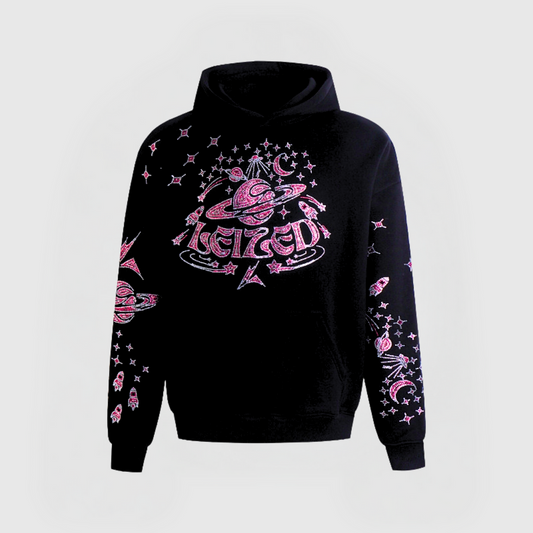 GALAXY RHINESTONE HOODIE - PINK