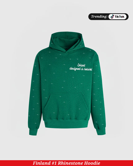 TIMELESS RHINESTONE HOODIE - GREEN