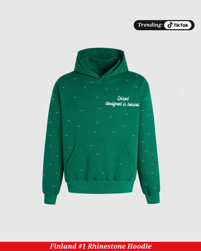 TIMELESS RHINESTONE HOODIE - GREEN