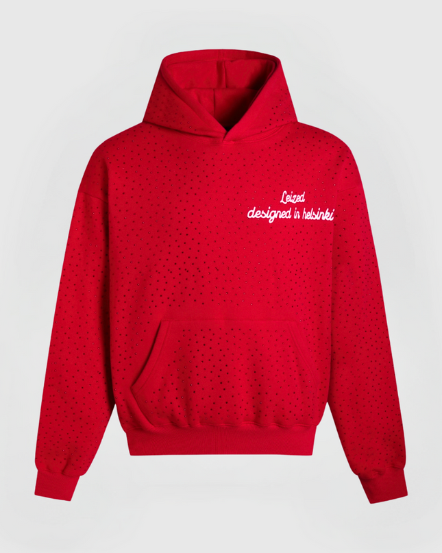 TIMELESS RHINESTONE HOODIE - RED