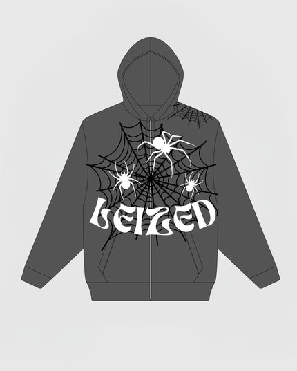 SPIDER PUFF HOODIE - DARK GREY