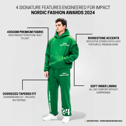 TIMELESS RHINESTONE HOODIE - GREEN