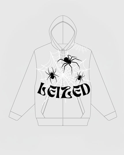 SPIDER PUFF HOODIE - GREY