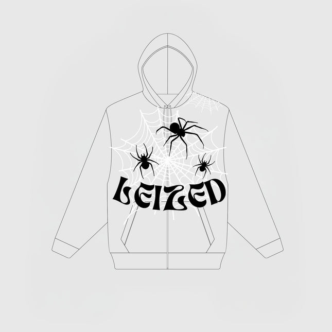 SPIDER PUFF HOODIE - GREY