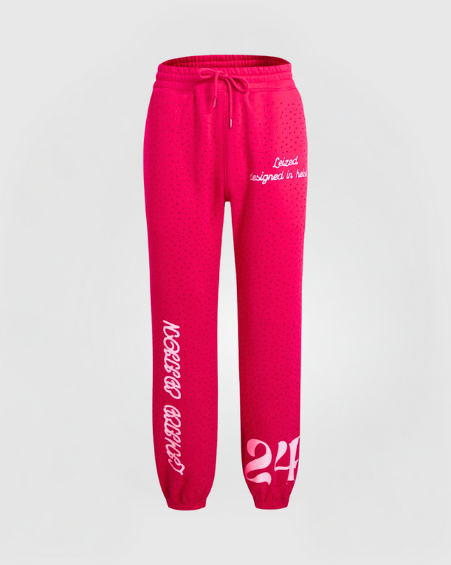 TIMELESS RHINESTONE PANTS - PINK