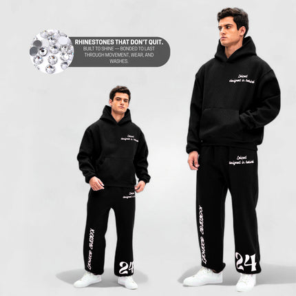 TIMELESS RHINESTONE PANTS - BLACK