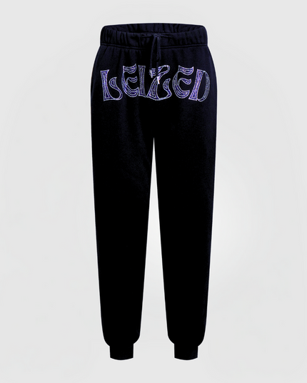 BASIC RHINESTONE PANTS - BLUE
