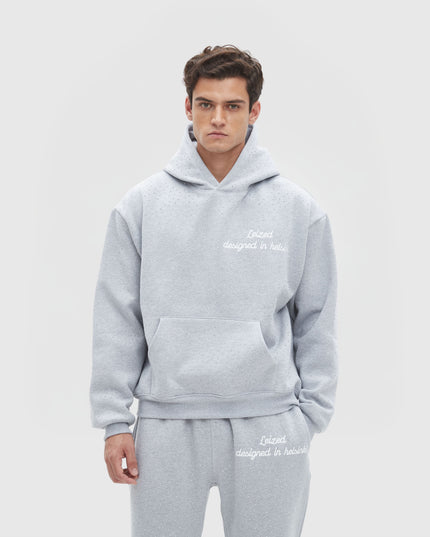 TIMELESS RHINESTONE HOODIE - GREY