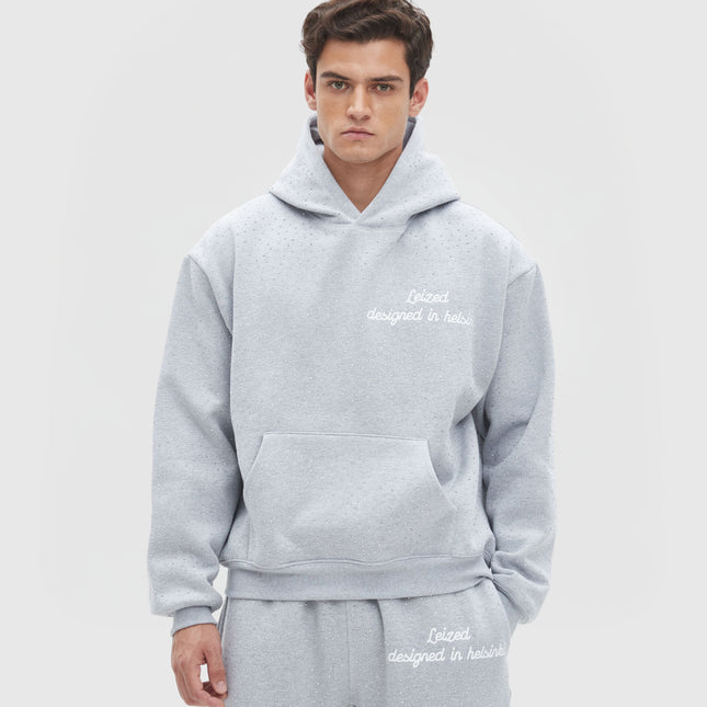 TIMELESS RHINESTONE HOODIE - GREY