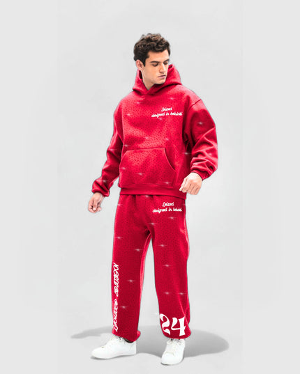 TIMELESS RHINESTONE HOODIE - RED