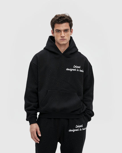 TIMELESS RHINESTONE HOODIE - BLACK