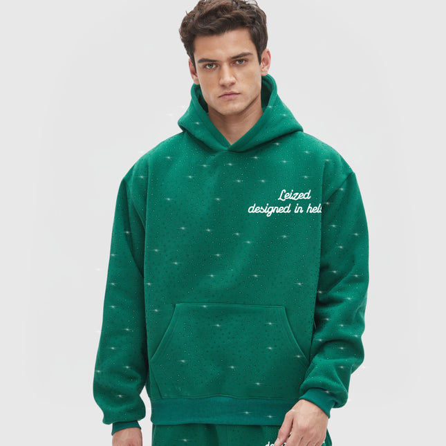 TIMELESS RHINESTONE HOODIE - GREEN