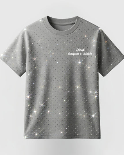 TIMELESS RHINESTONE T-SHIRT - GREY