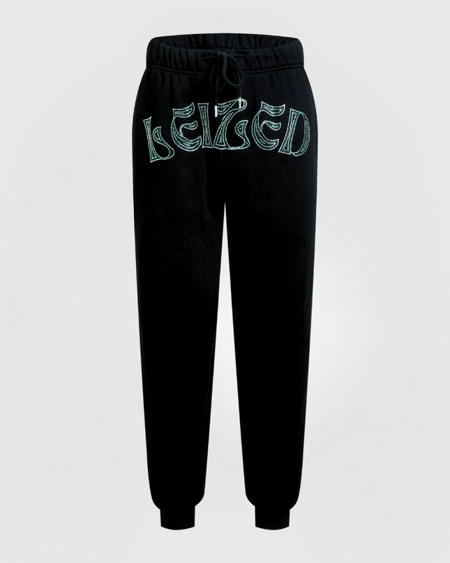 BASIC RHINESTONE PANTS - GREEN