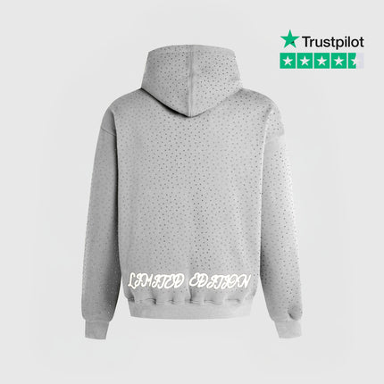 TIMELESS RHINESTONE HOODIE - GREY