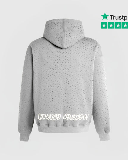 TIMELESS RHINESTONE HOODIE - GREY