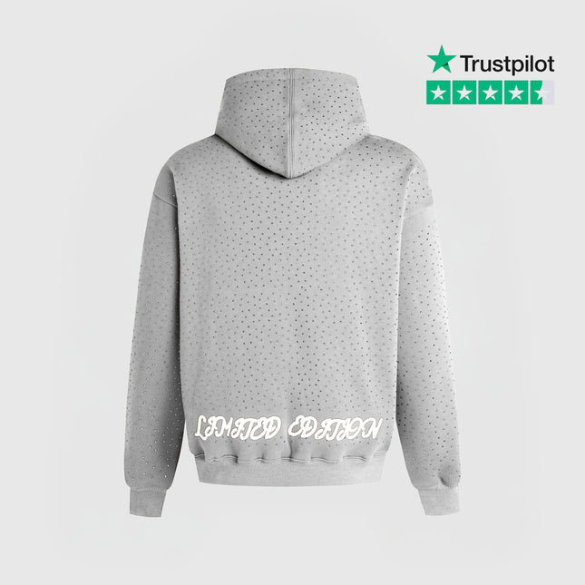 TIMELESS RHINESTONE HOODIE - GREY