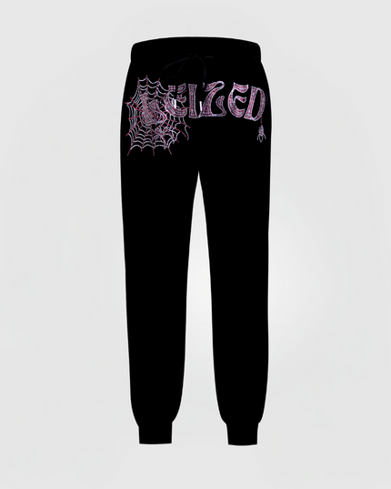 SPIDER RHINESTONE PANTS - PINK