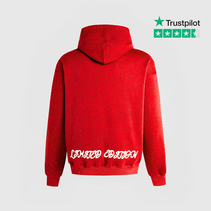 TIMELESS RHINESTONE HOODIE - RED