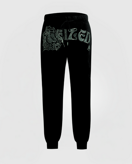 SPIDER RHINESTONE PANTS - GREEN