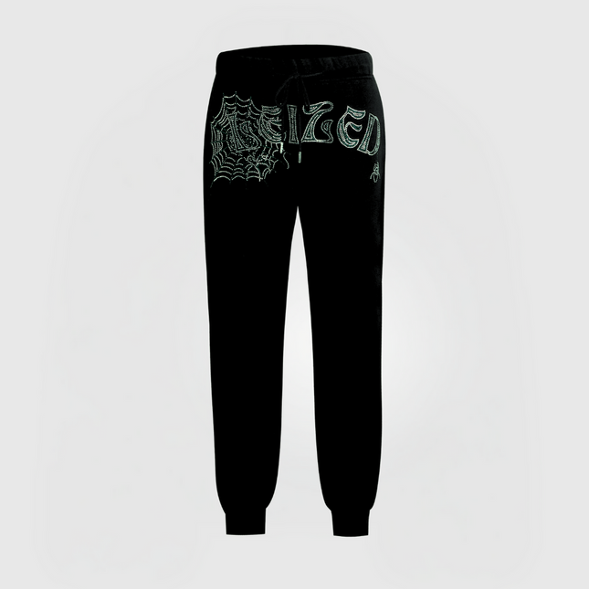 SPIDER RHINESTONE PANTS - GREEN