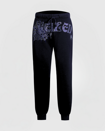 SPIDER RHINESTONE PANTS - BLUE